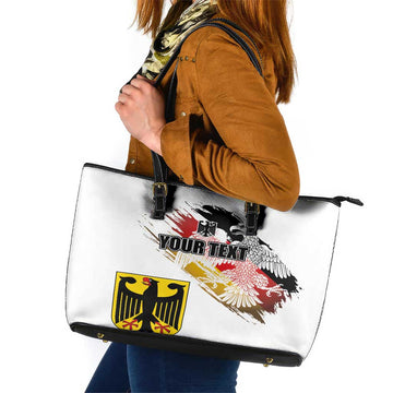 Personalised Germany Seal and Eagle Grunge Flag Leather Tote Bag LT03