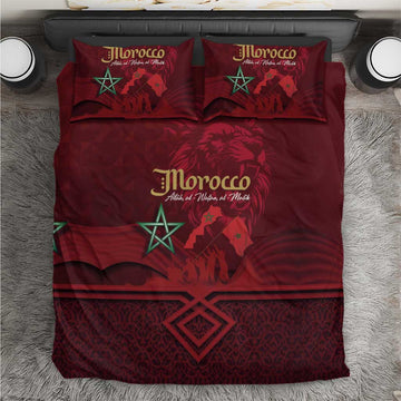 Happy Proclamation of Independence of Morocco Bedding Set Barbary Lion's Roar - Fight for Free and Peace LT03