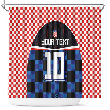 Custom Croatia Kockasti Football Jersey Shower Curtain LT03