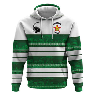 Custom Zimbabwe Rugby Hoodie African Heritage Stripes Style LT03