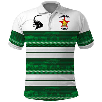 Custom Zimbabwe Rugby Polo Shirt African Heritage Stripes Style LT03