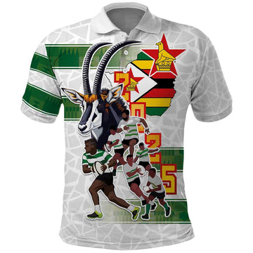 Custom Zimbabwe Rugby The Champions 2025 Polo Shirt Warriors Sable Antelope LT03