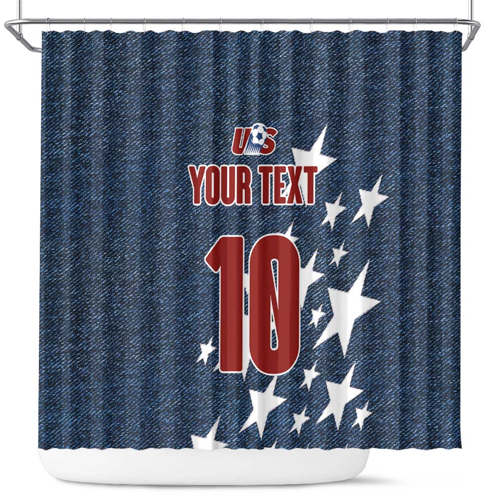 Custom United States Soccer Shower Curtain Retro 1994 Denim Style LT03