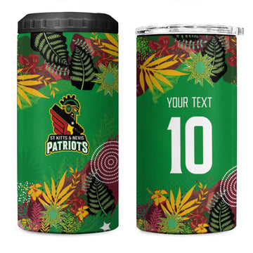 Custom Afro-St Kitts and Nevis Cricket Patriots 4 in 1 Can Cooler Tumbler Caribbean Tropical Sporty LT03