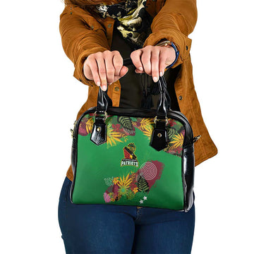 St Kitts and Nevis Cricket Patriots Shoulder Handbag Caribbean Tropical Plants Sporty Green LT03