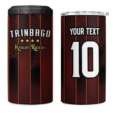 Custom Afro-Trinbago Cricket Knight Riders 4 in 1 Can Cooler Tumbler Palm Leaves Stripes Style LT03
