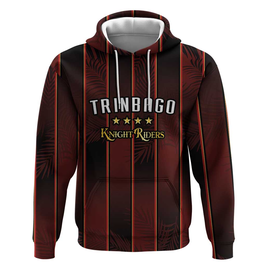 Custom Trinbago Cricket Knight Riders Hoodie Palm Leaves with Vertical Stripes Sporty Style LT03