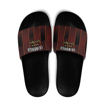 Trinbago Cricket Knight Riders Slide Sandals Palm Leaves with Vertical Stripes Sporty Style LT03