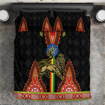 Ethiopia Lion of Judah and The Star Seal Bedding Set Dashiki Style LT03