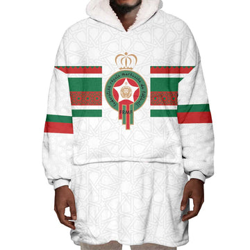 Custom Moroccan Football Wearable Blanket Hoodie The Hunt of Atlas Lions LT03
