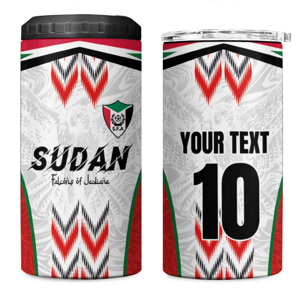 Custom Sudan Football 4 in 1 Can Cooler Tumbler Wings of Victory - Go Falcons of Jediane LT03