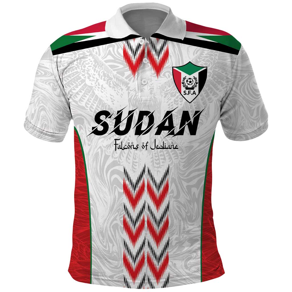 Custom Sudan Football Polo Shirt Falcons of Jediane - Wings of Victory LT03