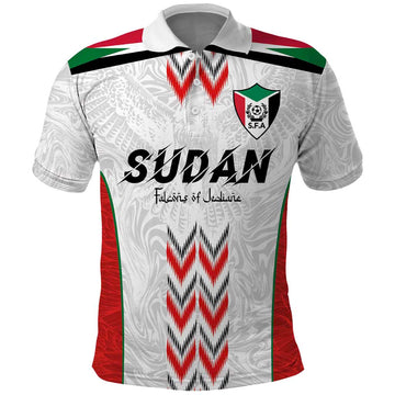 Custom Sudan Football Polo Shirt Falcons of Jediane - Wings of Victory LT03