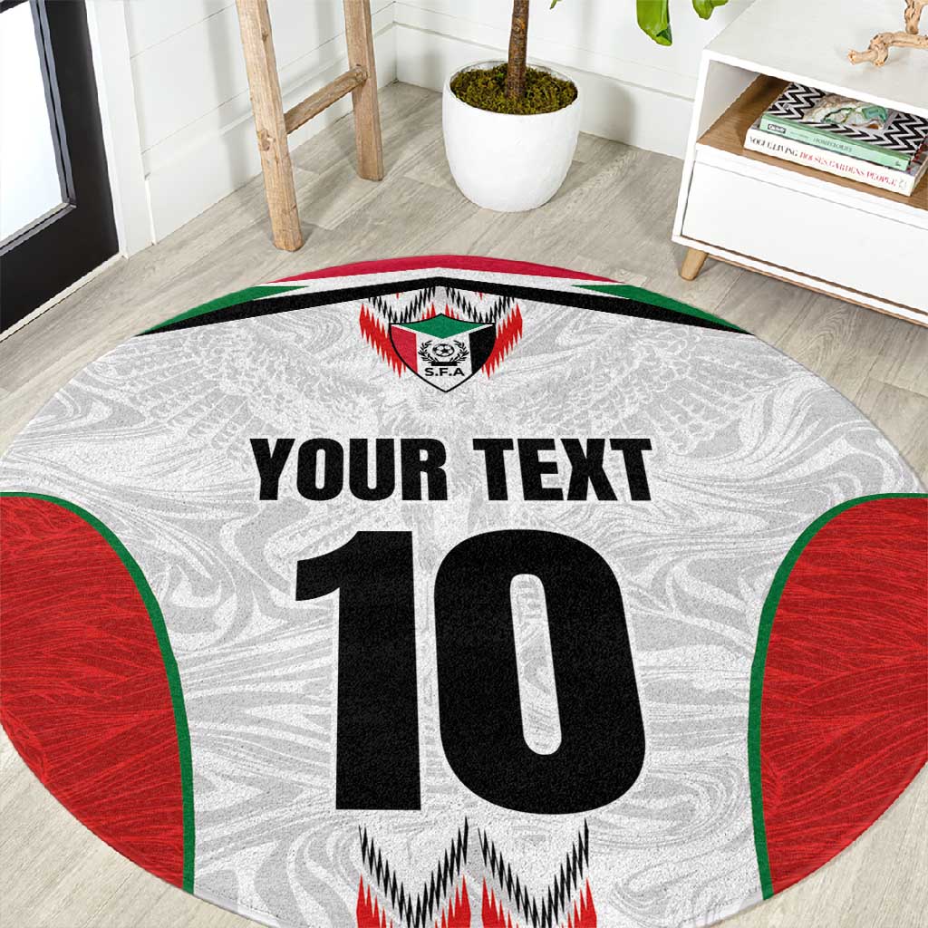 Custom Sudan Football Round Carpet Wings of Victory - Go Falcons of Jediane LT03