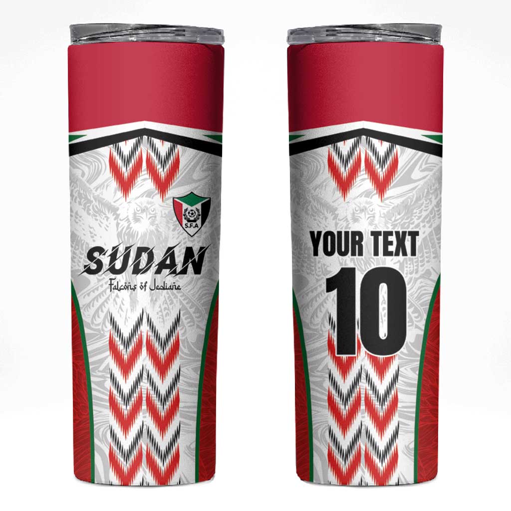 Custom Sudan Football Skinny Tumbler Wings of Victory - Go Falcons of Jediane LT03