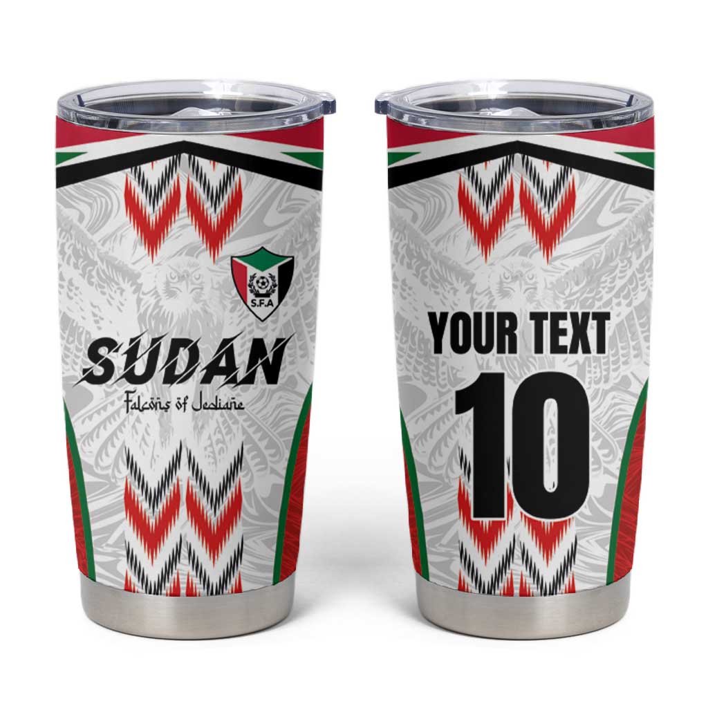 Custom Sudan Football Tumbler Cup Wings of Victory - Go Falcons of Jediane LT03
