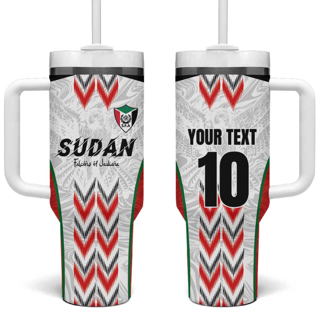 Custom Sudan Football Tumbler With Handle Wings of Victory - Go Falcons of Jediane LT03