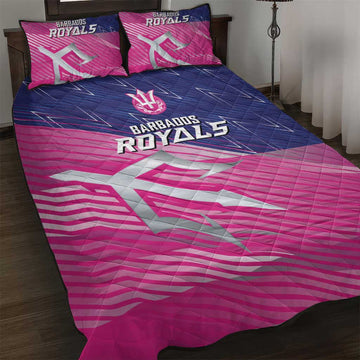 Barbados Cricket Royals Quilt Bed Set Trident Symbol-Sporty Style LT03