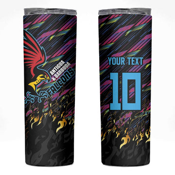 Custom Antigua & Barbuda Cricket Falcons Skinny Tumbler Through The Fire-Go Glory LT03