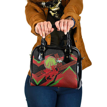 Welsh Celtic-Awen Shoulder Handbag Wales Y Ddraig Goch with Celtic Knot Sporty LT03