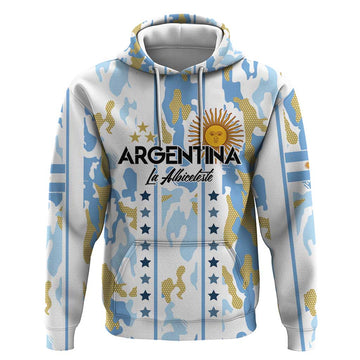 Custom Argentina Football Hoodie Vamos La Albiceleste Camouflage Style LT03
