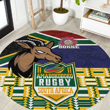 South Africa Rugby Round Carpet Go Bokke-Amabokoboko Spirit LT03