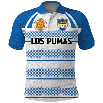 Argentina Rugby Custom Polo Shirt Los Pumas Jaguar Race Style LT03
