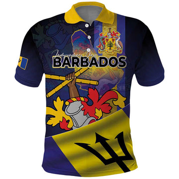 Barbados Independence Day Polo Shirt Coat of Arms with Freedom Emblems LT03