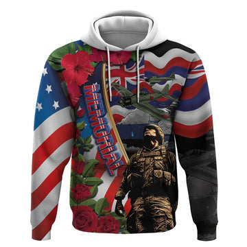 Hawaii and United States Memorial Day Hoodie Honor and Remember The Fallen LT03