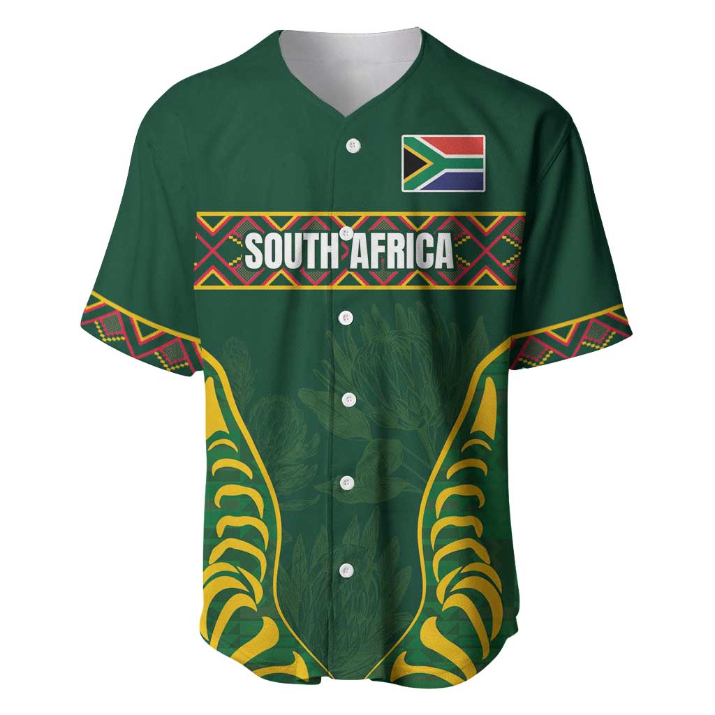 Custom South Africa Rugby Baseball Jersey Springboks Spirit and King Protea LT03