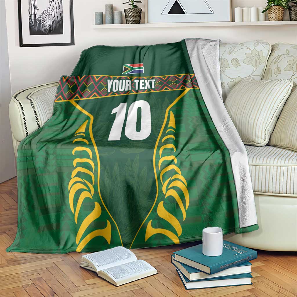 Custom South Africa Rugby Blanket Springboks Spirit and King Protea LT03