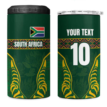 Custom South Africa Rugby 4 in 1 Can Cooler Tumbler Springboks Spirit and King Protea LT03
