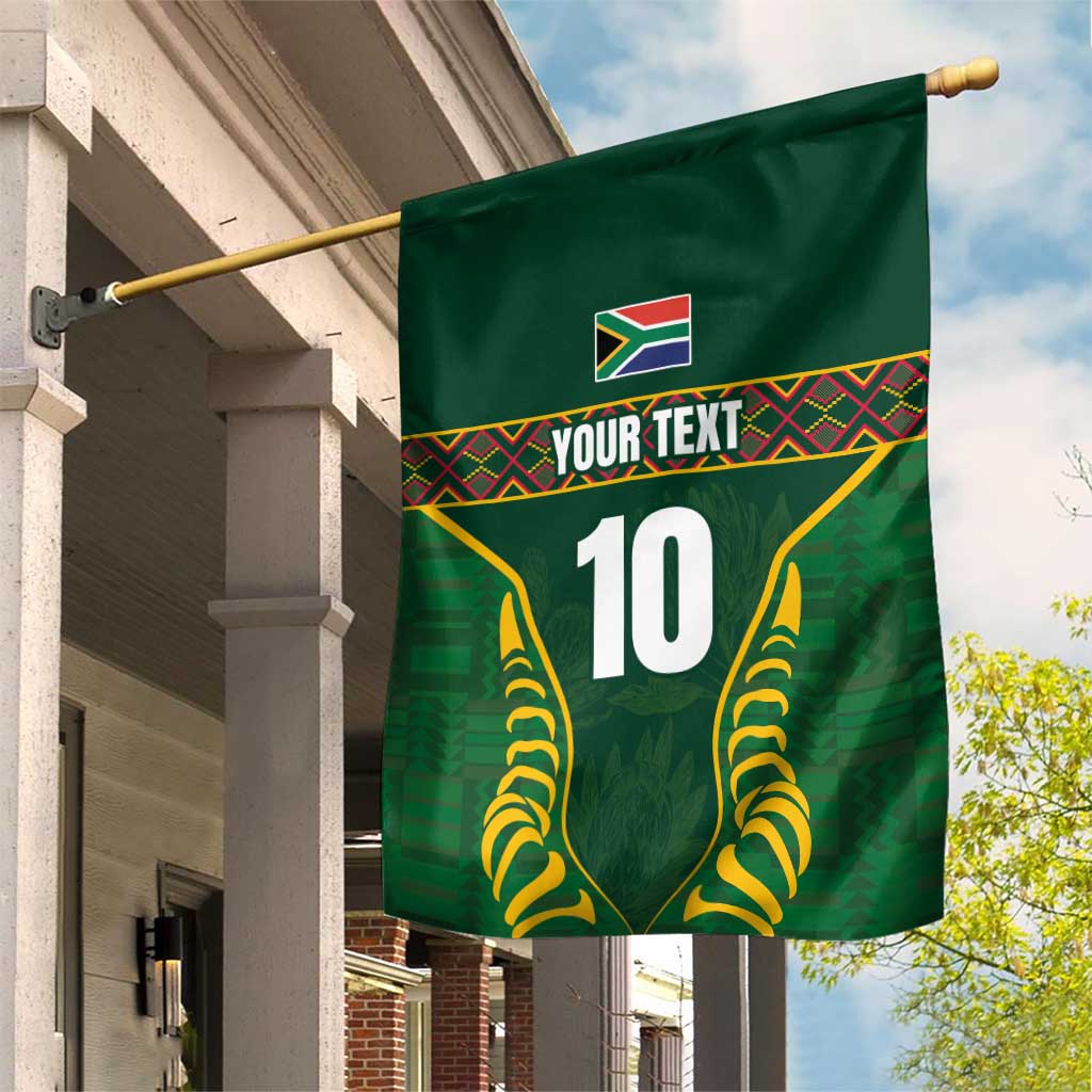 Custom South Africa Rugby Garden Flag Springboks Spirit and King Protea LT03
