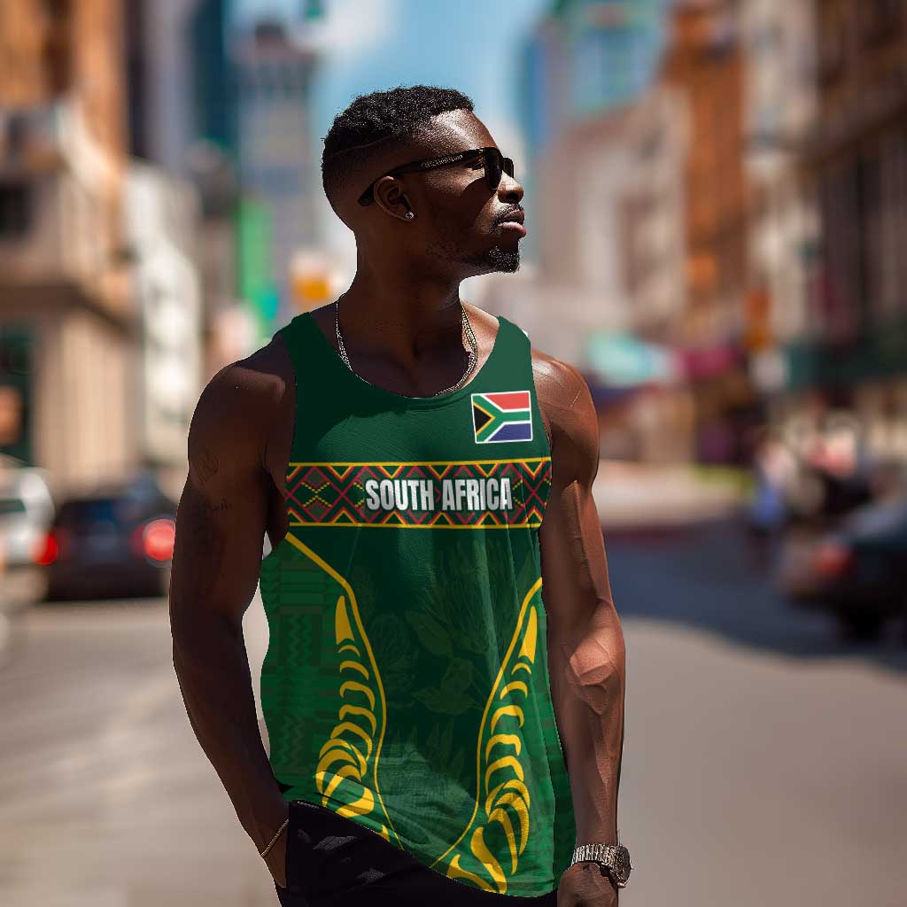 Custom South Africa Rugby Men Tank Top Springboks Spirit and King Protea LT03
