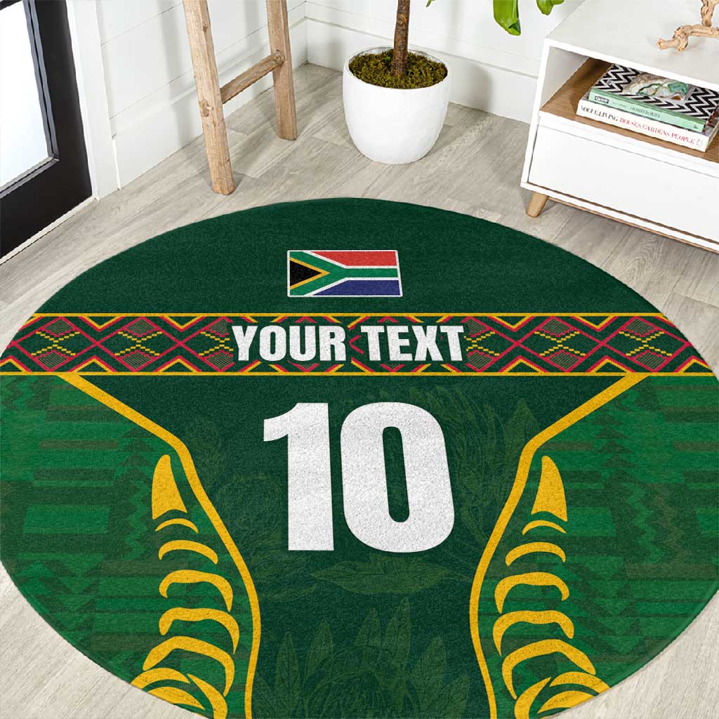 Custom South Africa Rugby Round Carpet Springboks Spirit and King Protea LT03