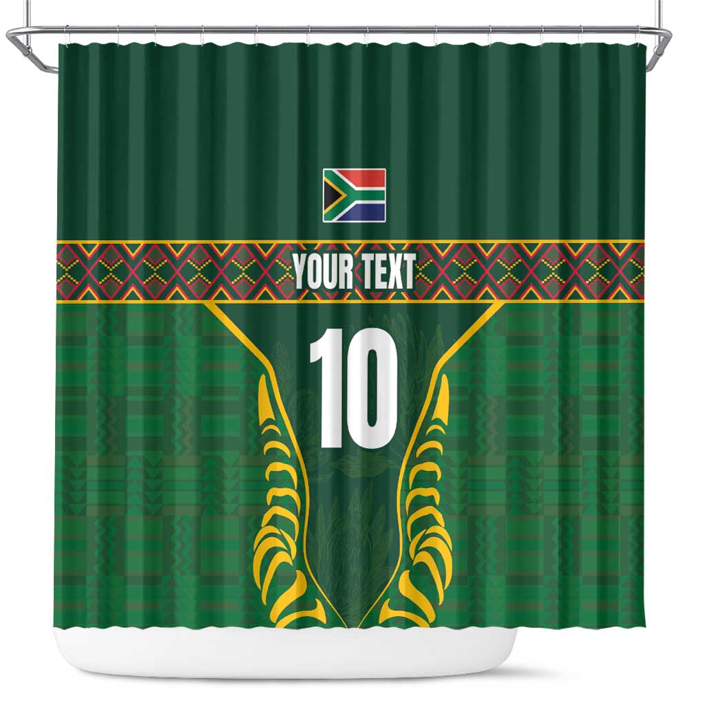 Custom South Africa Rugby Shower Curtain Springboks Spirit and King Protea LT03