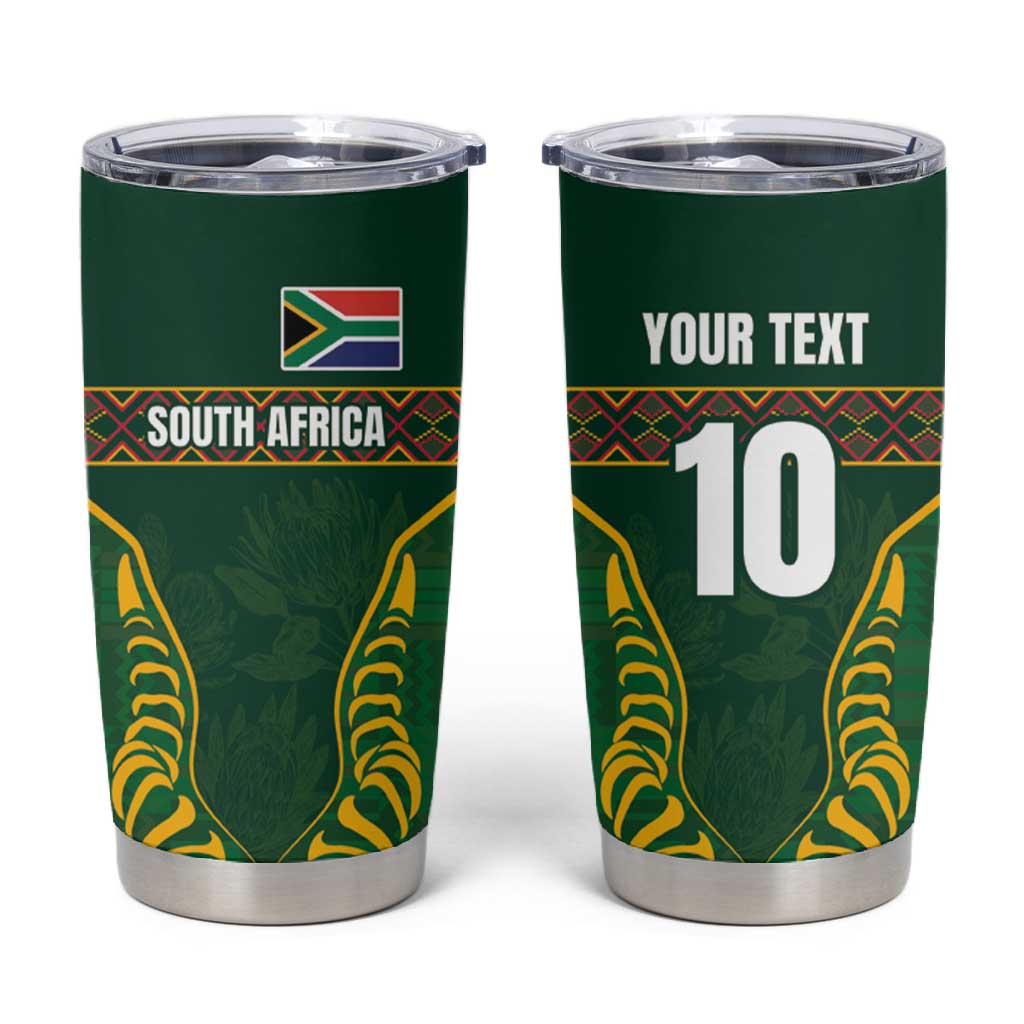 Custom South Africa Rugby Tumbler Cup Springboks Spirit and King Protea LT03