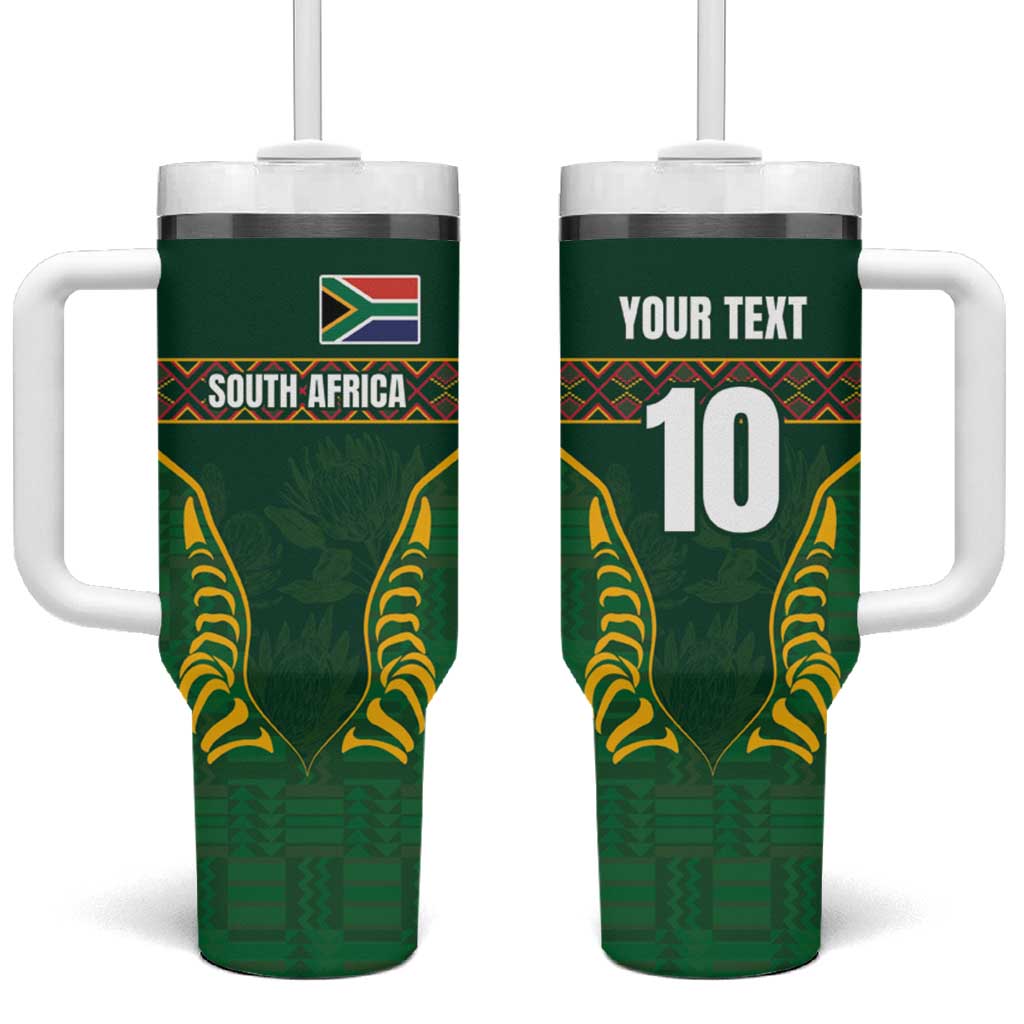 Custom South Africa Rugby Tumbler With Handle Springboks Spirit and King Protea LT03