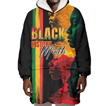 Afro - Black History Month Wearable Blanket Hoodie Black Soul - I'm Black Every Month LT03