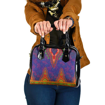 Haiti Choeblack Dashiki Style Shoulder Handbag Blue Color LT03