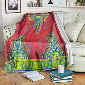 Haiti Blanket Choeblack Dashiki Style Red Color LT03