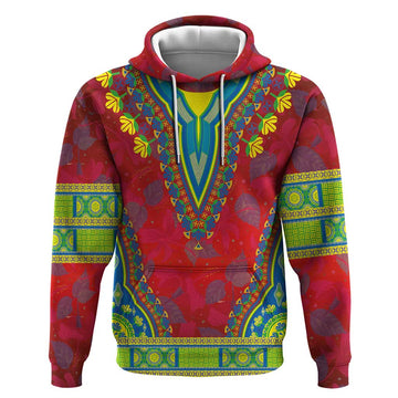 Haiti Choeblack Dashiki Style Hoodie Red Color LT03