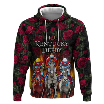 Personalized Kentucky Horses Racing Hoodie Race For Burning Roses LT03