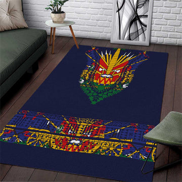 Haiti Flag Area Rug Traditional Dashiki Black Color LT03