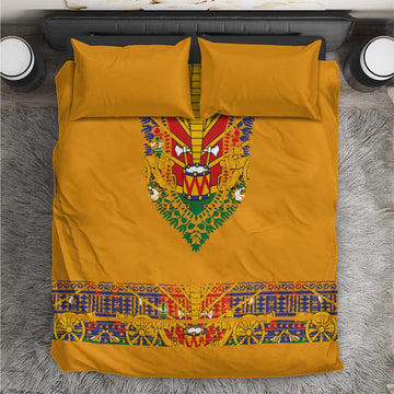 Haiti Flag Bedding Set Traditional Dashiki Yellow Color LT03
