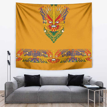 Haiti Flag Tapestry Traditional Dashiki Yellow Color LT03