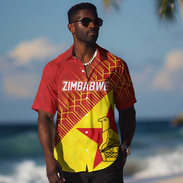Custom Zimbabwe Cricket Hawaiian Shirt Flame Warriors Zimbabwe Spirit LT03