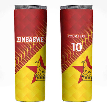 Custom Zimbabwe Cricket Skinny Tumbler Flame Warriors Zimbabwe Spirit LT03