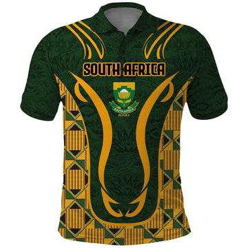 Custom South Africa Rugby 2024 Polo Shirt Go Champion Springboks and Kente Pattern LT03