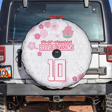 Custom Rugby Japan Spare Tire Cover The Champion Brave Blossoms White Color LT03